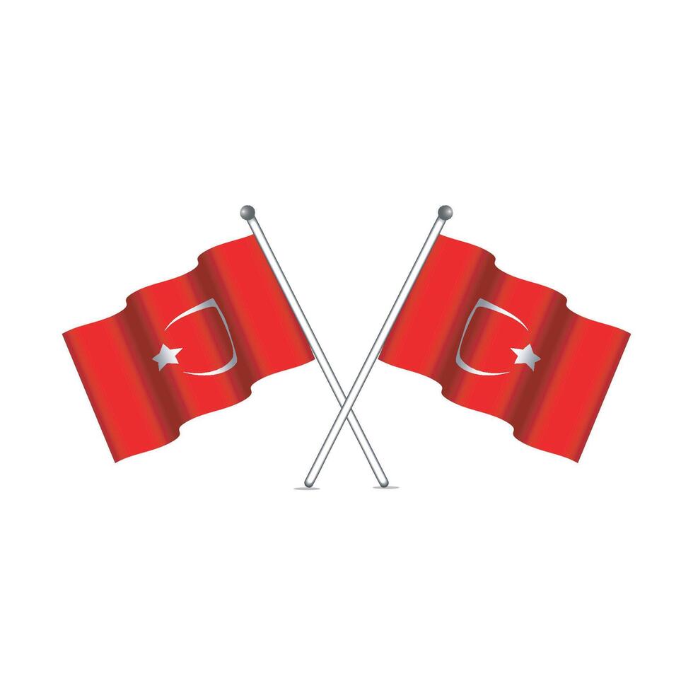 simple flags of turkey on a white background vector