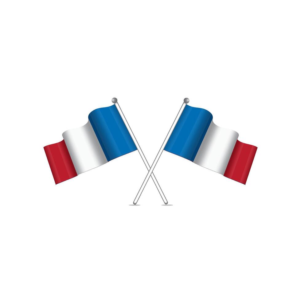 french flags on a white background vector