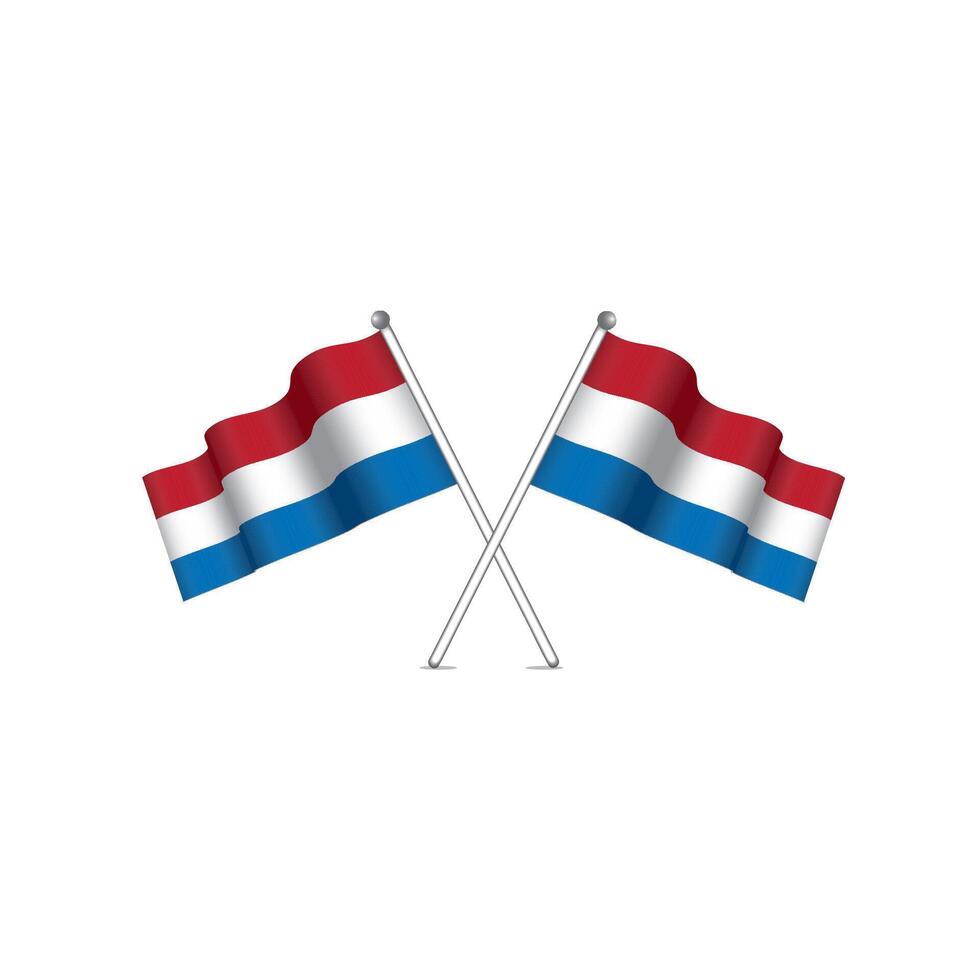 simple icon flags of the netherlands on white background vector