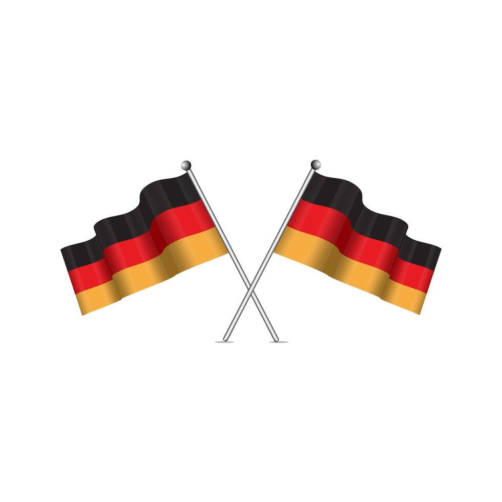 two germany flags on a white background vector