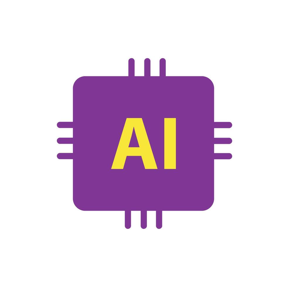 purple and yellow icon with the word ai vector