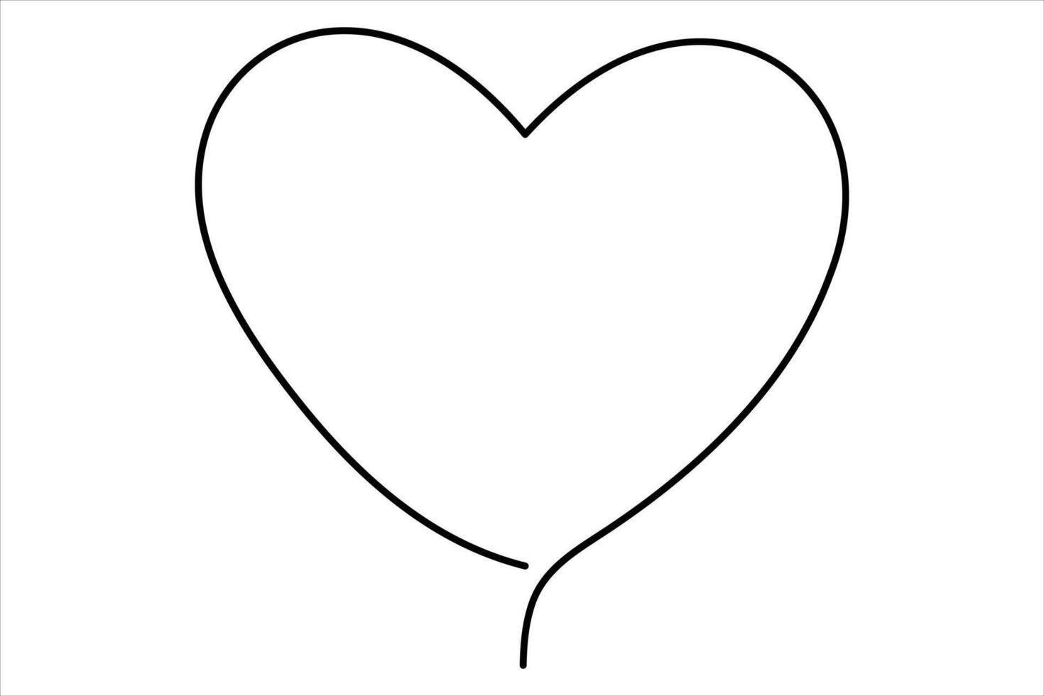 Continuous one line Heart and love sign concept single line outline art illustration vector