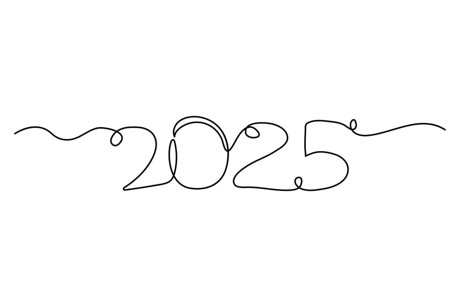 2025 symbol illustration continuous single line drawing 2025 symbol icon outline 52978494 Vector