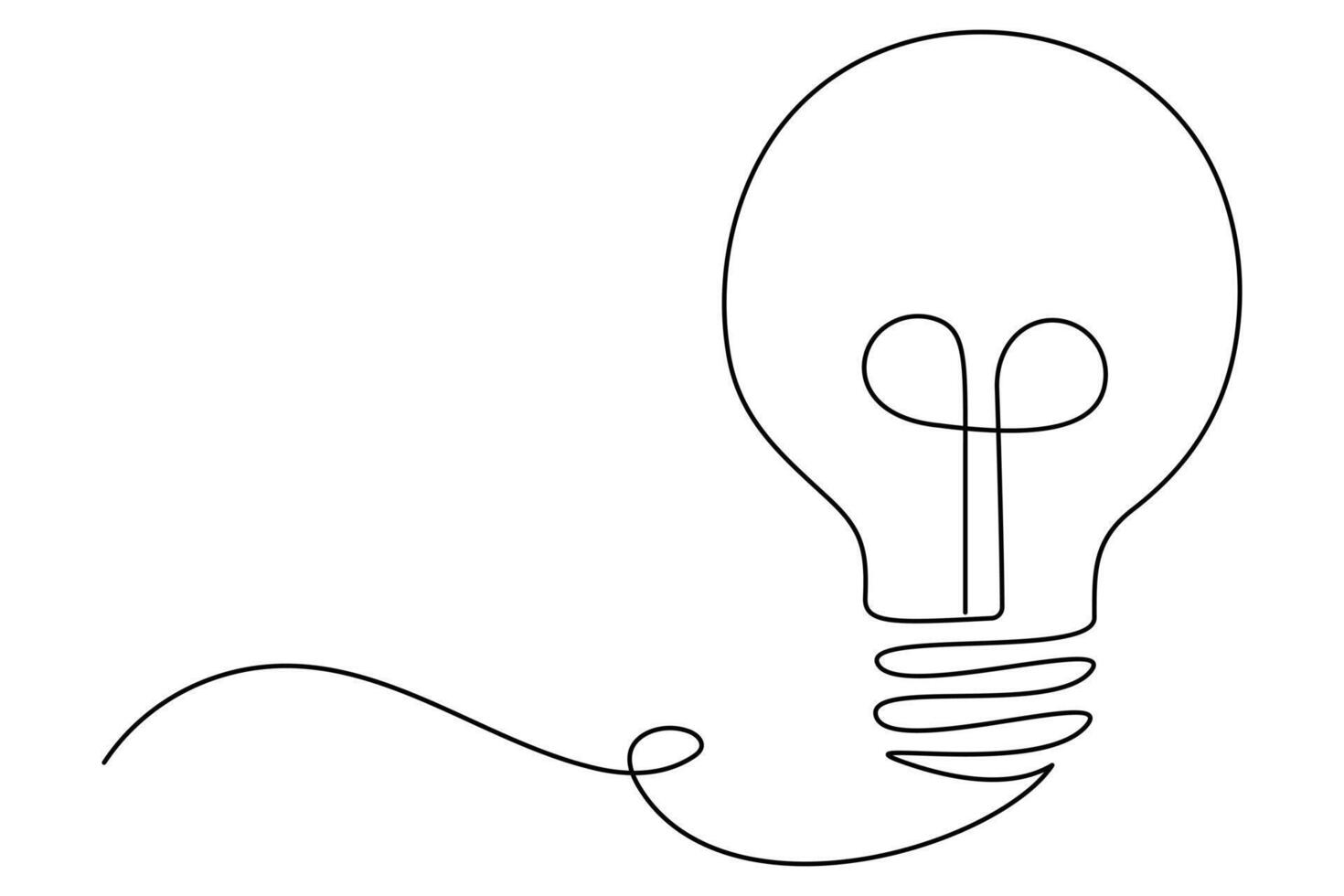 Light bulb continuous single line art drawing of concept doodle style outline art illustration vector