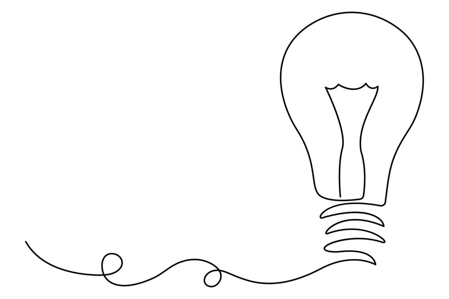 Continuous line drawing of Light bulb concept single line art illustration vector