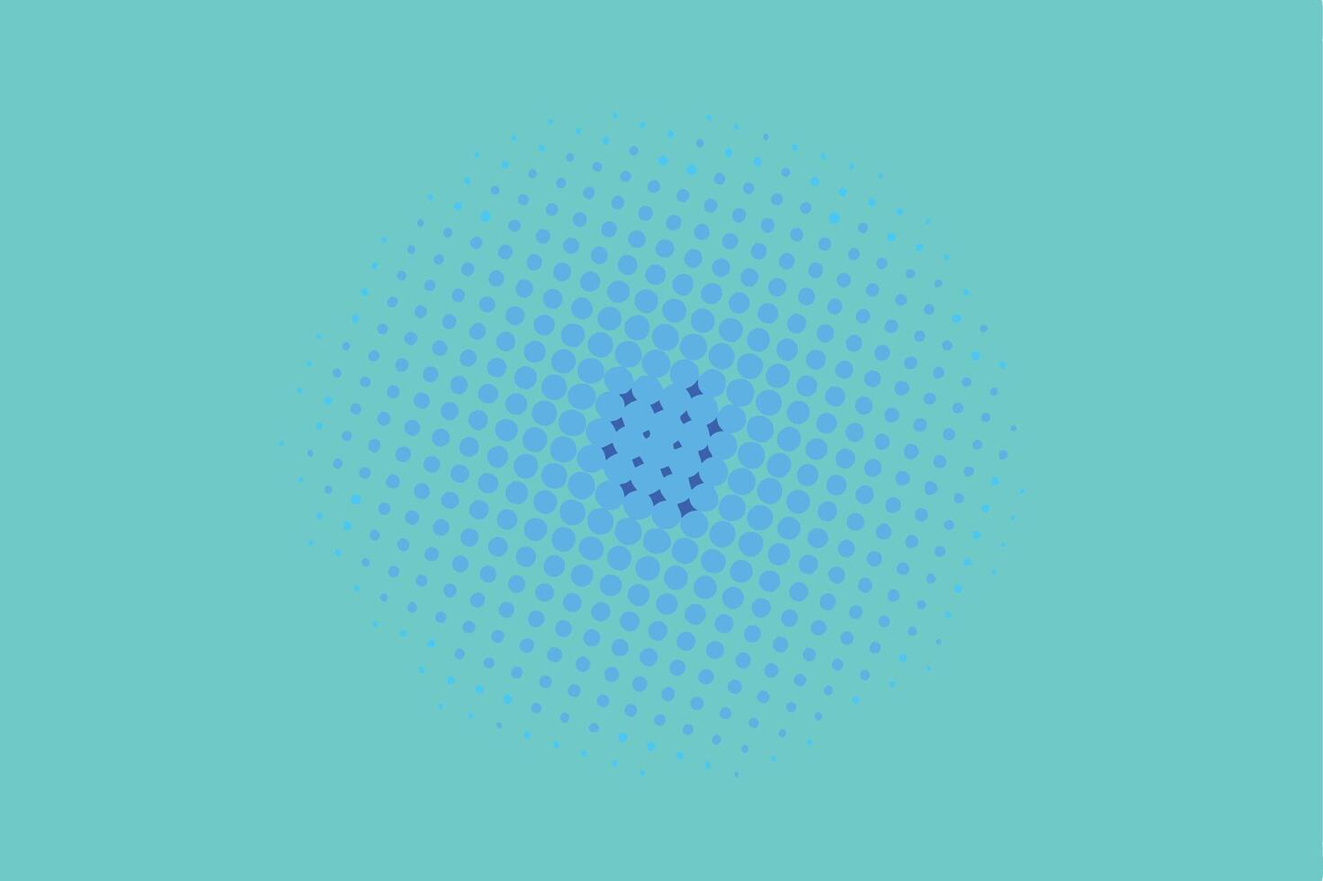 Abstract Blue Circle Dotted Pattern Teal Background Design. vector