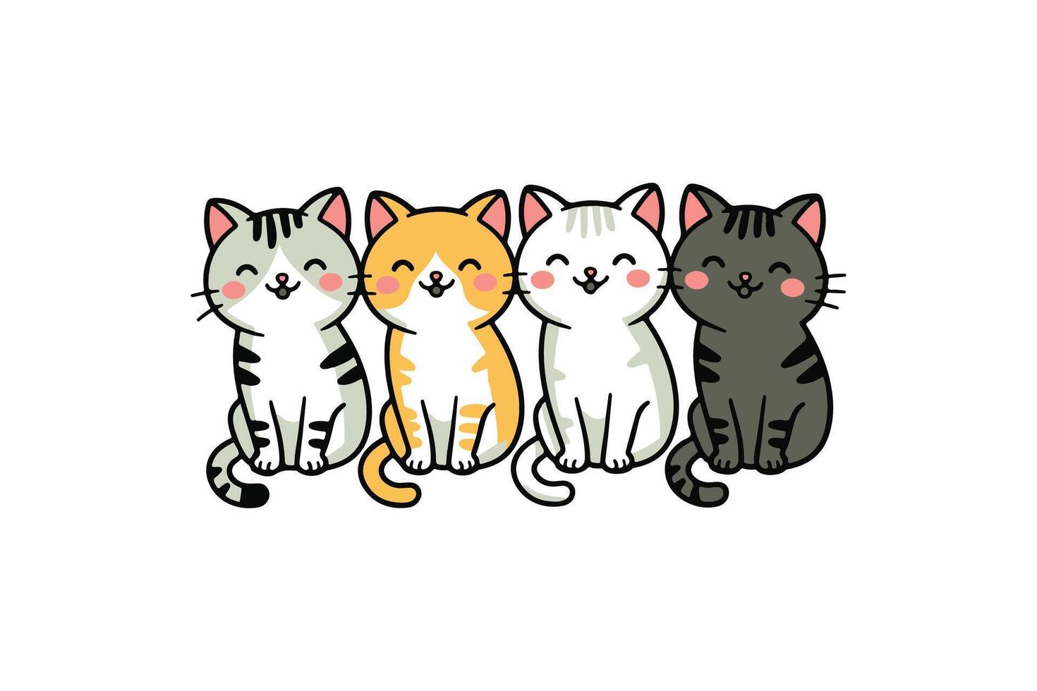 Cuteness in Every Stripe vector