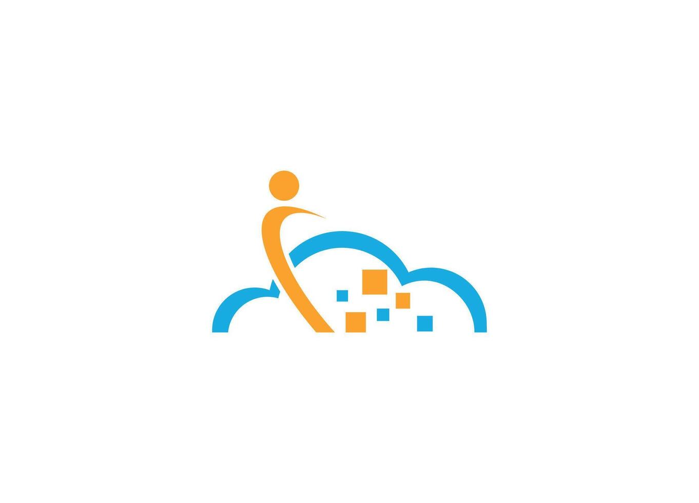 modern cloud logo design with icon template vector