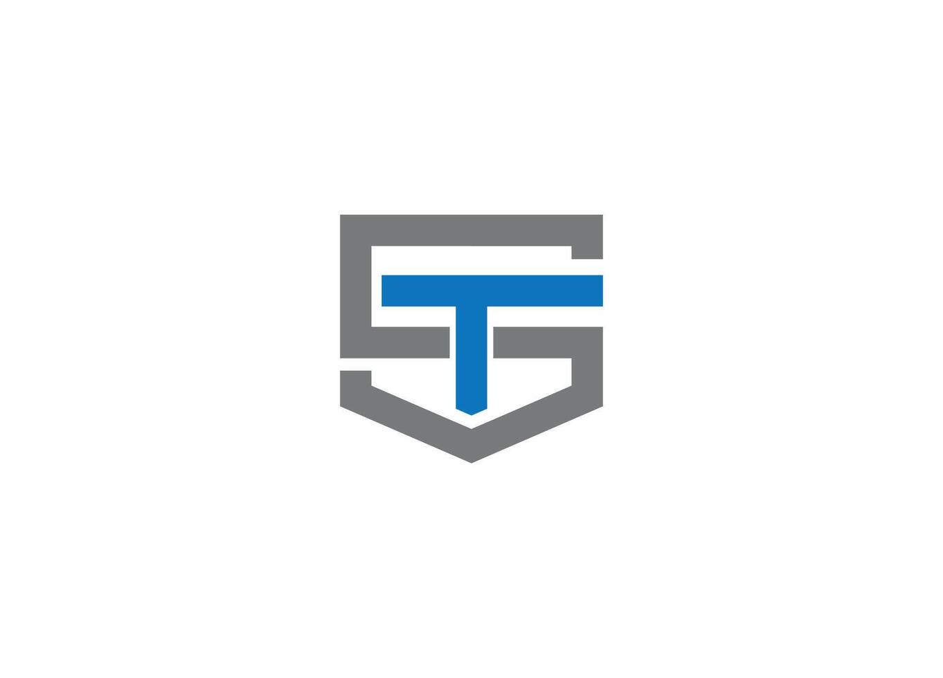 ST logo design with icon template vector