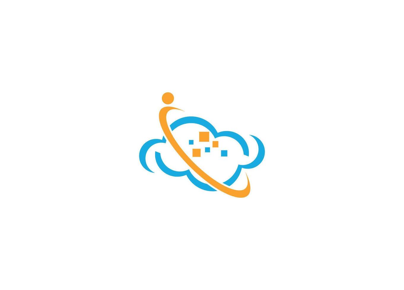 modern cloud logo design with icon template vector