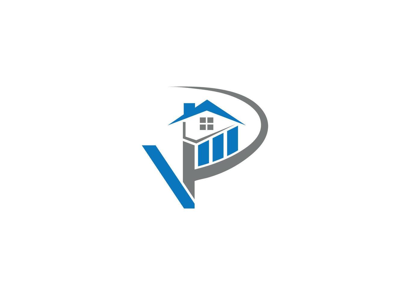 VP real estate logo design with icon template vector