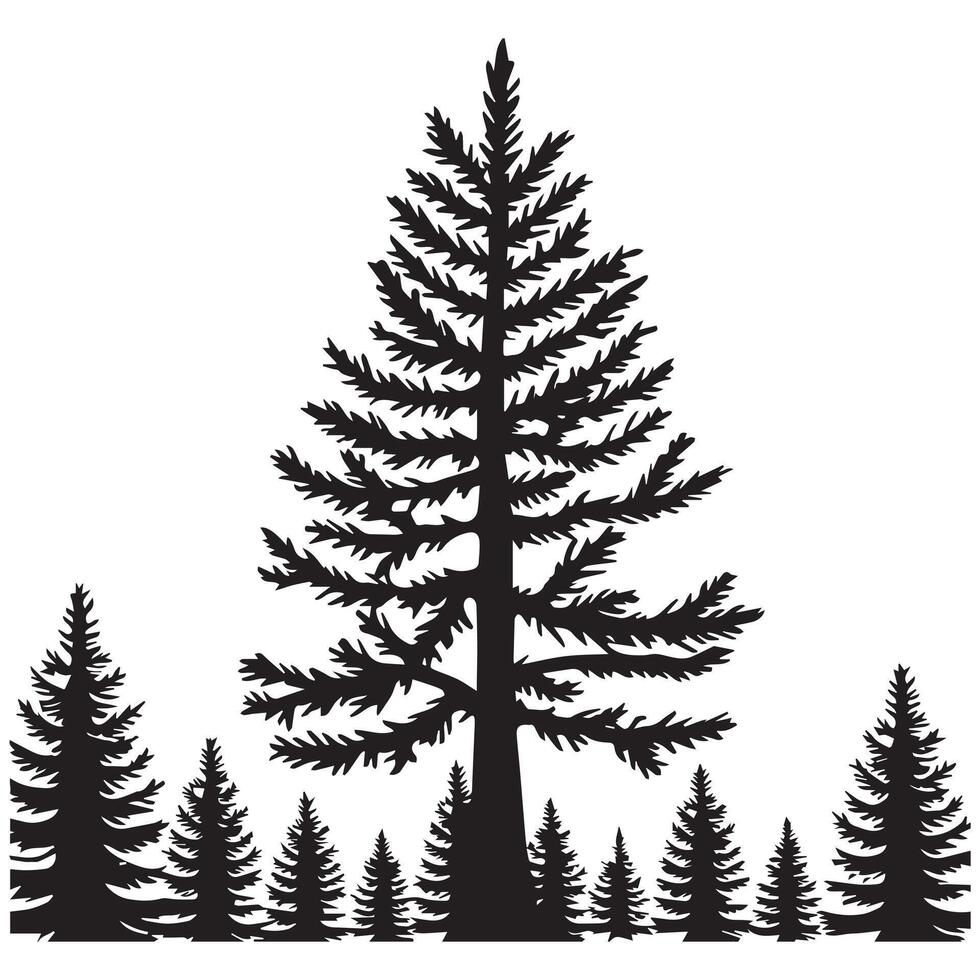 christmas tree Silhouette vector