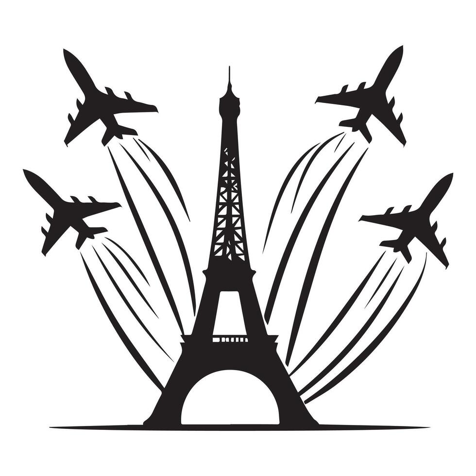 Paris Eiffel Tower Silhouette vector