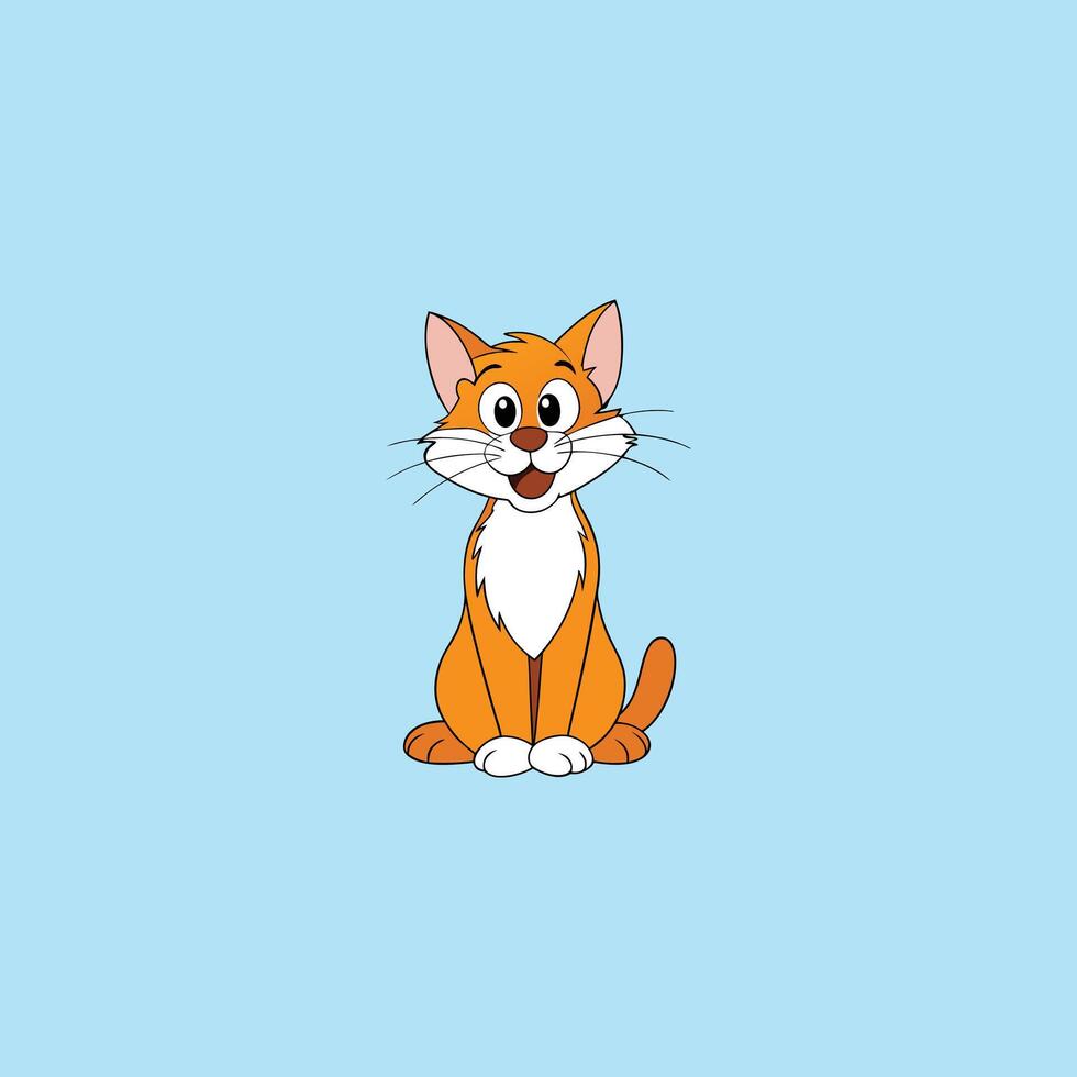 funny cat catoon logo illustation vector