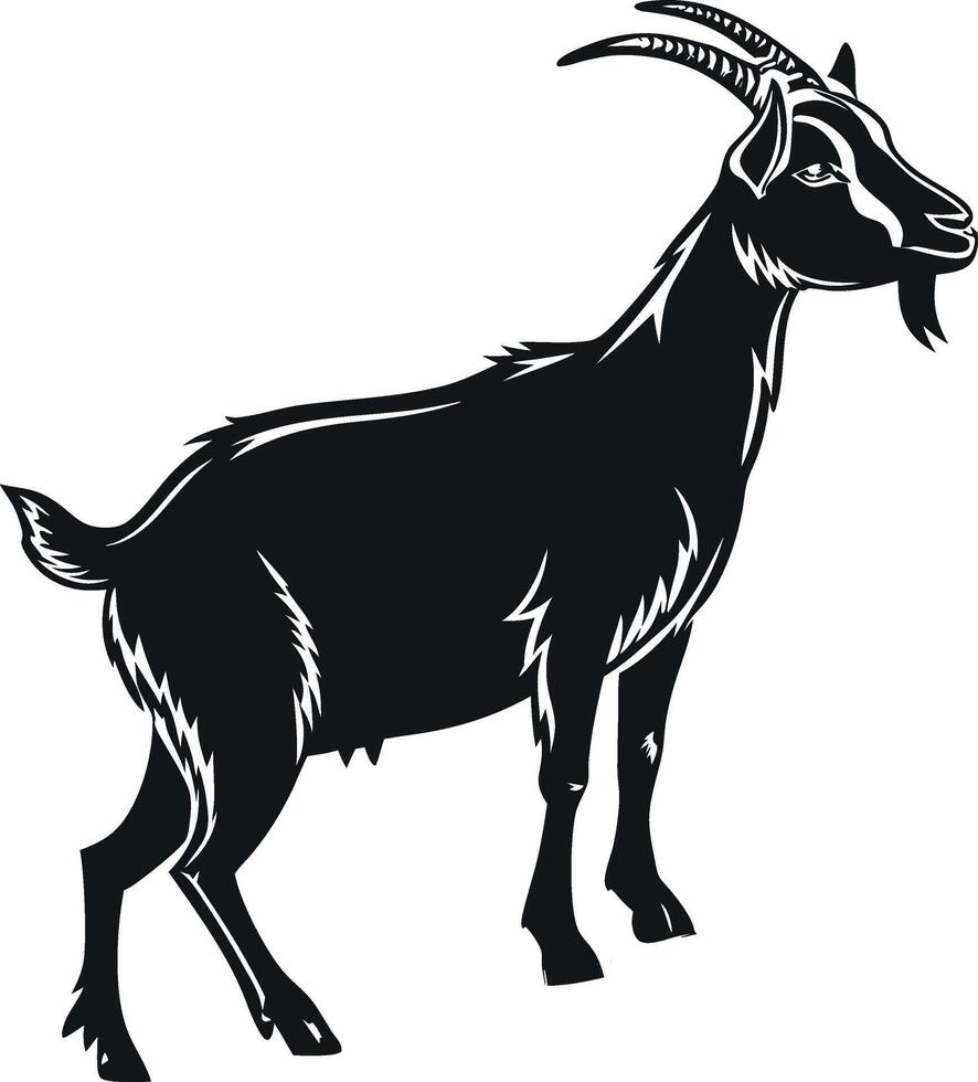 goat silhouette on white background vector