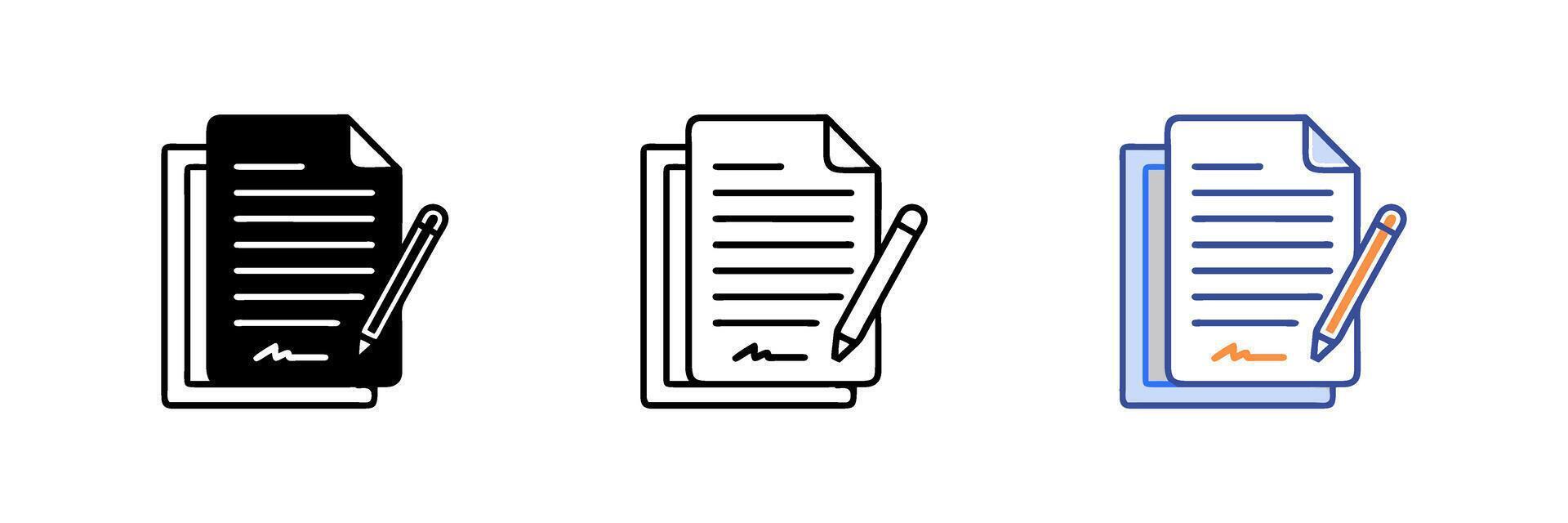 Contract signing. Contract agreement memorandum of understanding legal document Icon vector