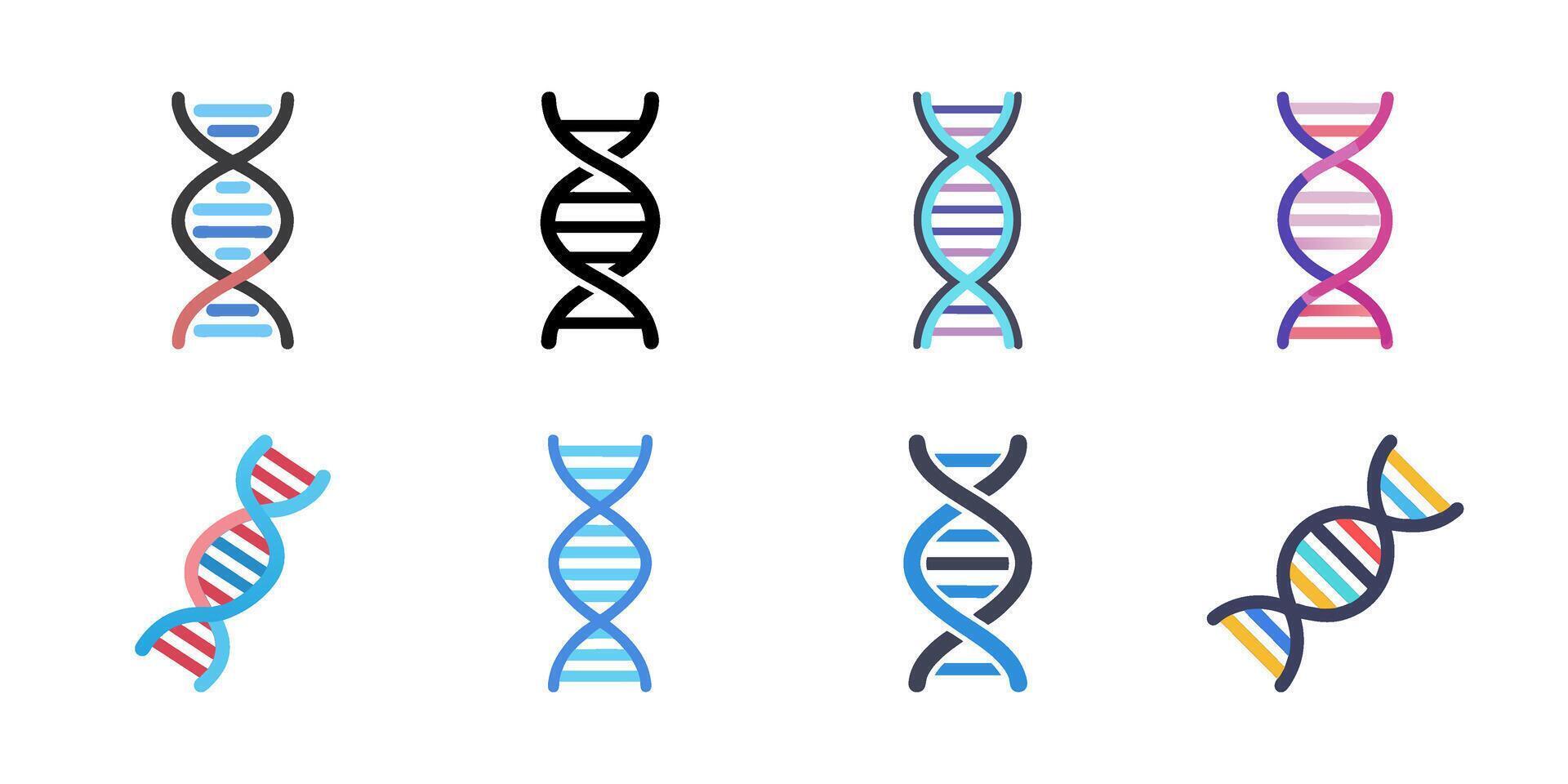 DNA, genetic sign, elements and icons collection. Pictogram of DNA Symbol Isolated. Dna . vector
