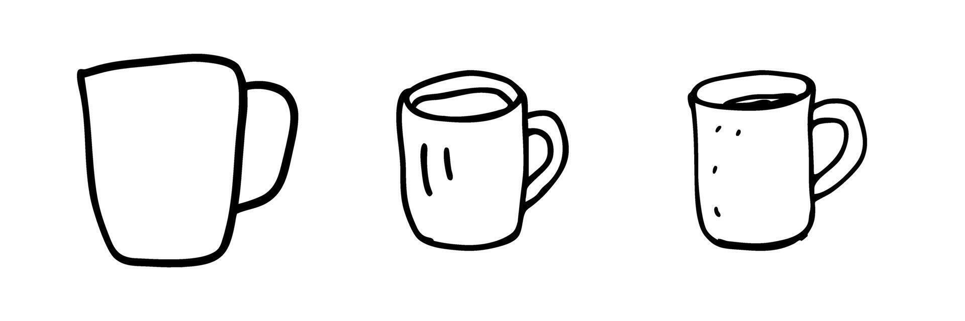 Outline drawing of a mug, symbolizing beverages or relaxation. vector