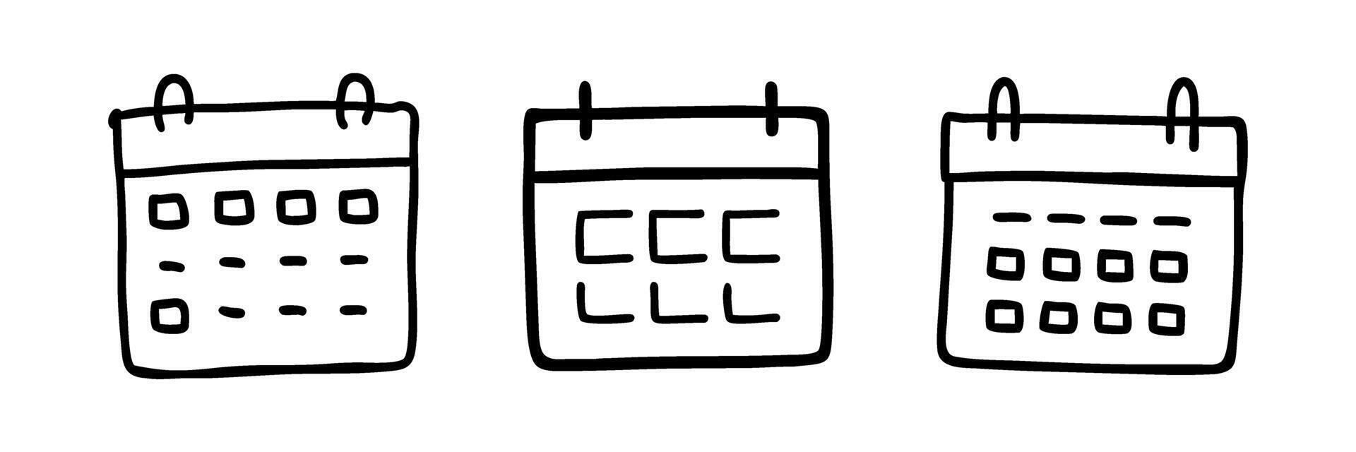 Outline drawing of a calendar, symbolizing planning or scheduling. vector