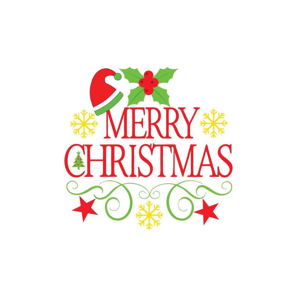 Merry Christmas typography illustration vector