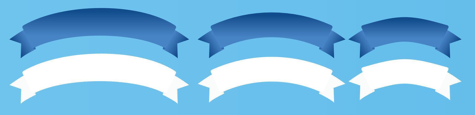Blue Gradient and White Curve Ribbon for Winter Sale on Blue Background vector