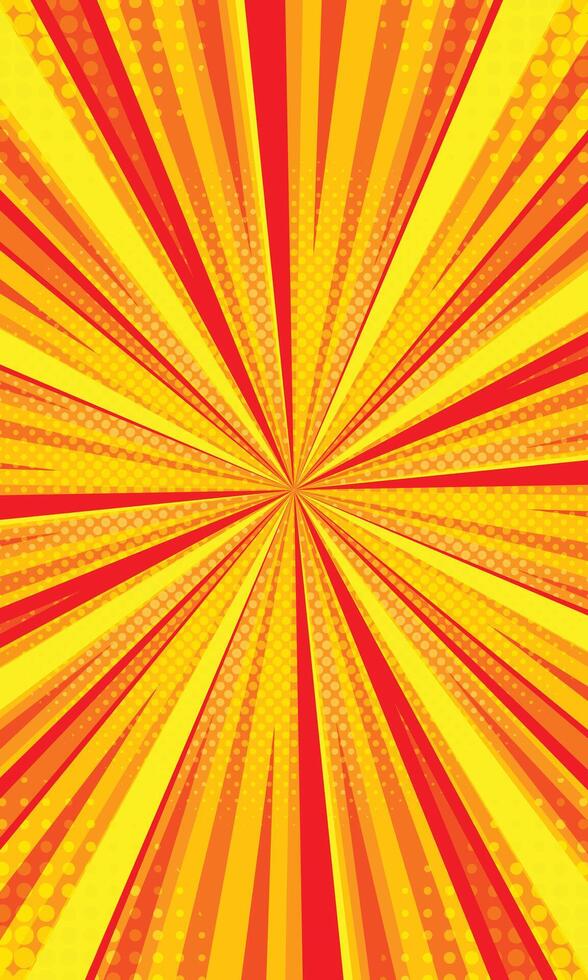 Abstract radial ray lines comic background vector