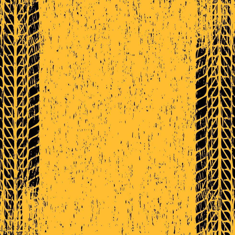 Abstract grunge tire track border background vector