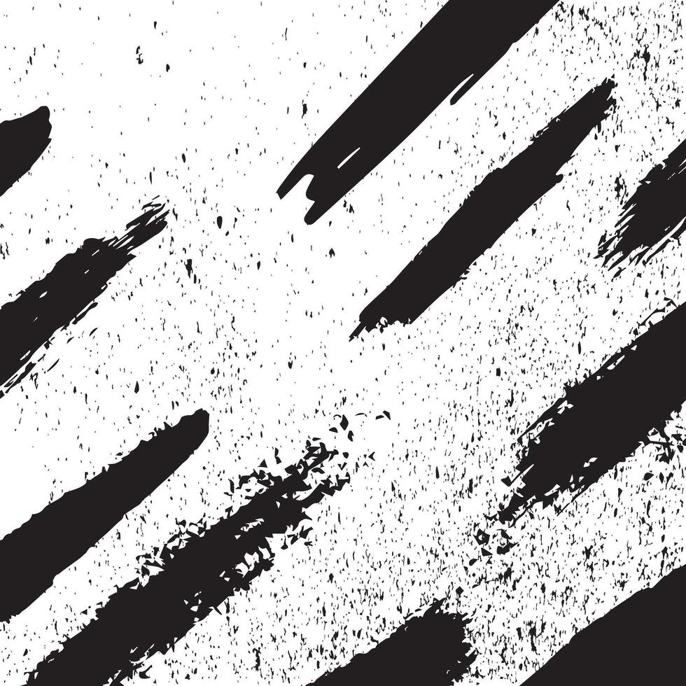 Abstract messy grunge ink brush strokes black and white background vector