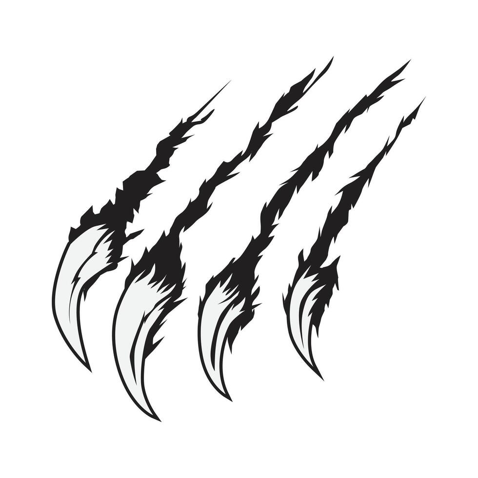 Illustration of tiger claw, monster claw, wild animal claw vector