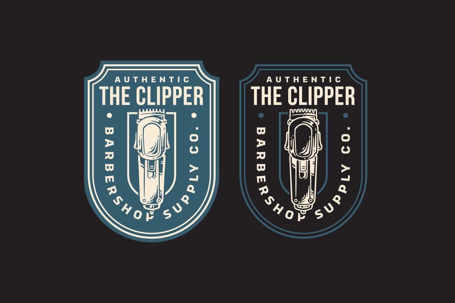 modern clipper trimmer barber tool retro badge logo design set for barbershop, salon, haircut, shaves, hairdressing, hipster, gentleman, beauty. hair clipper barber equipment vintage emblem logo vector