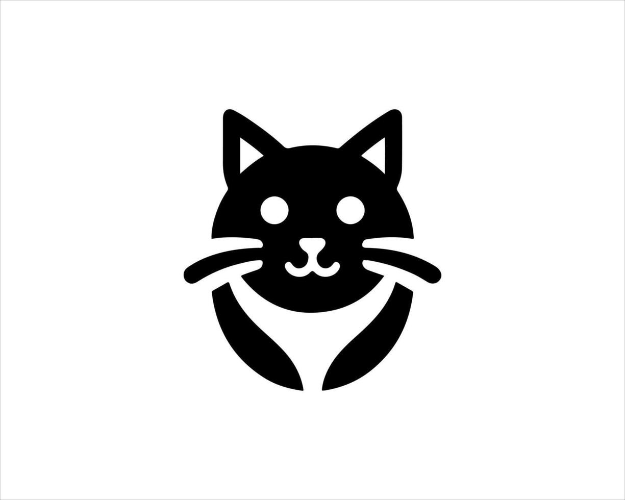 A black cat head icon on a white background vector