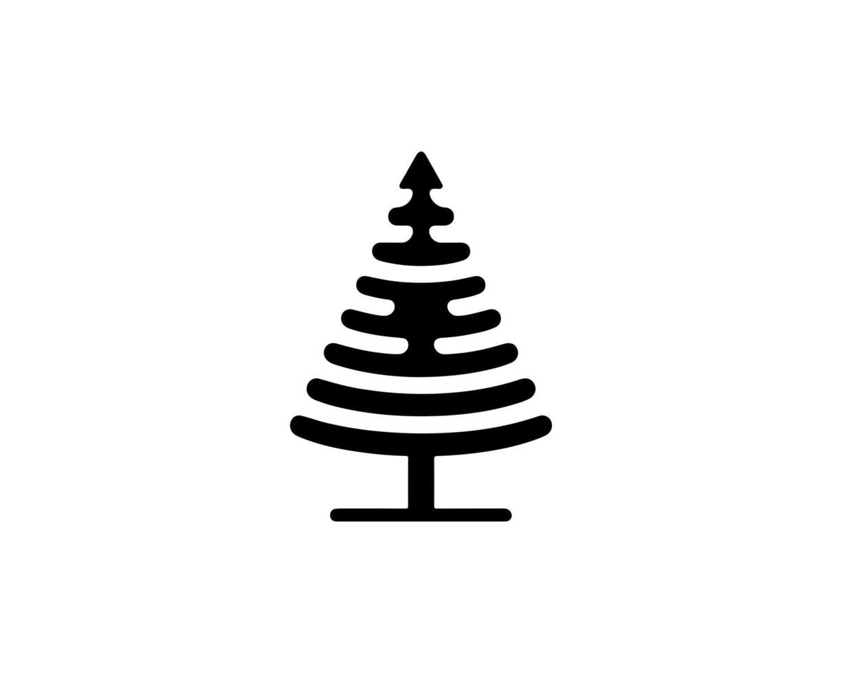 A black and white image of a christmas tree vector