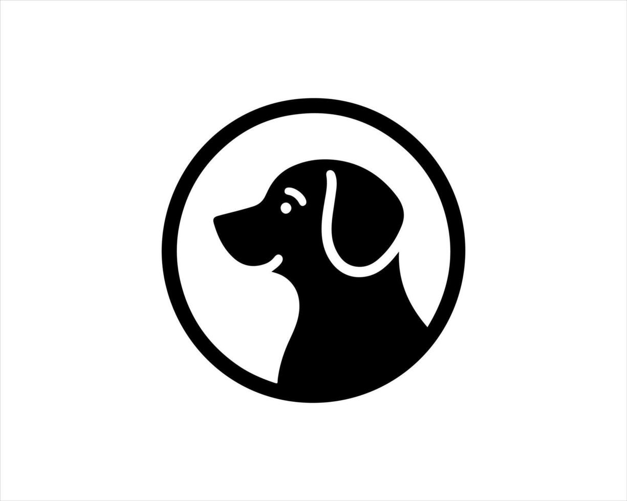 A black and white dog logo on a white background vector