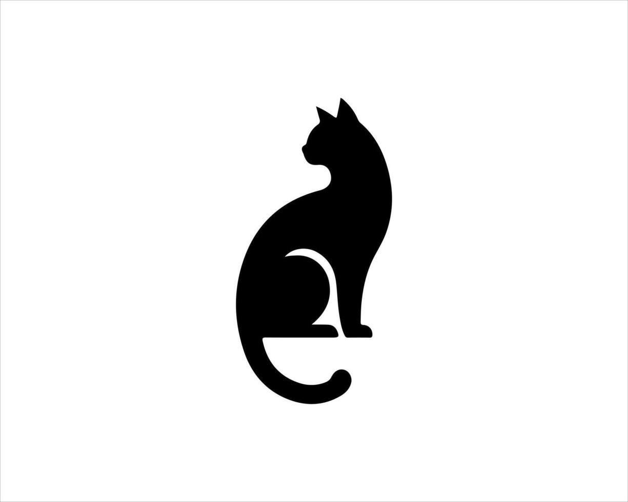 A black cat silhouette on a white background vector