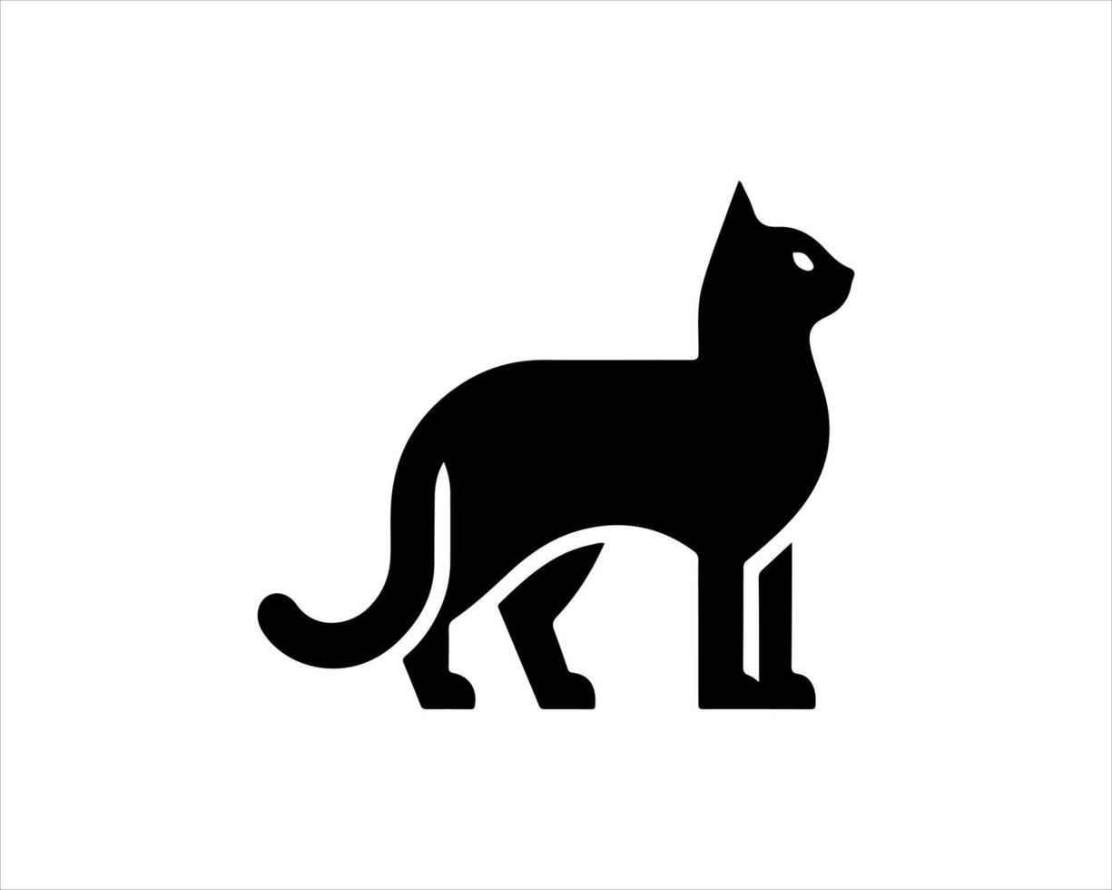 A black cat icon on a white background vector