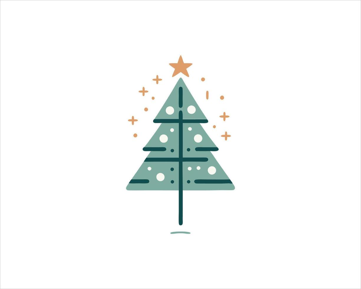 A christmas tree with stars on it vector