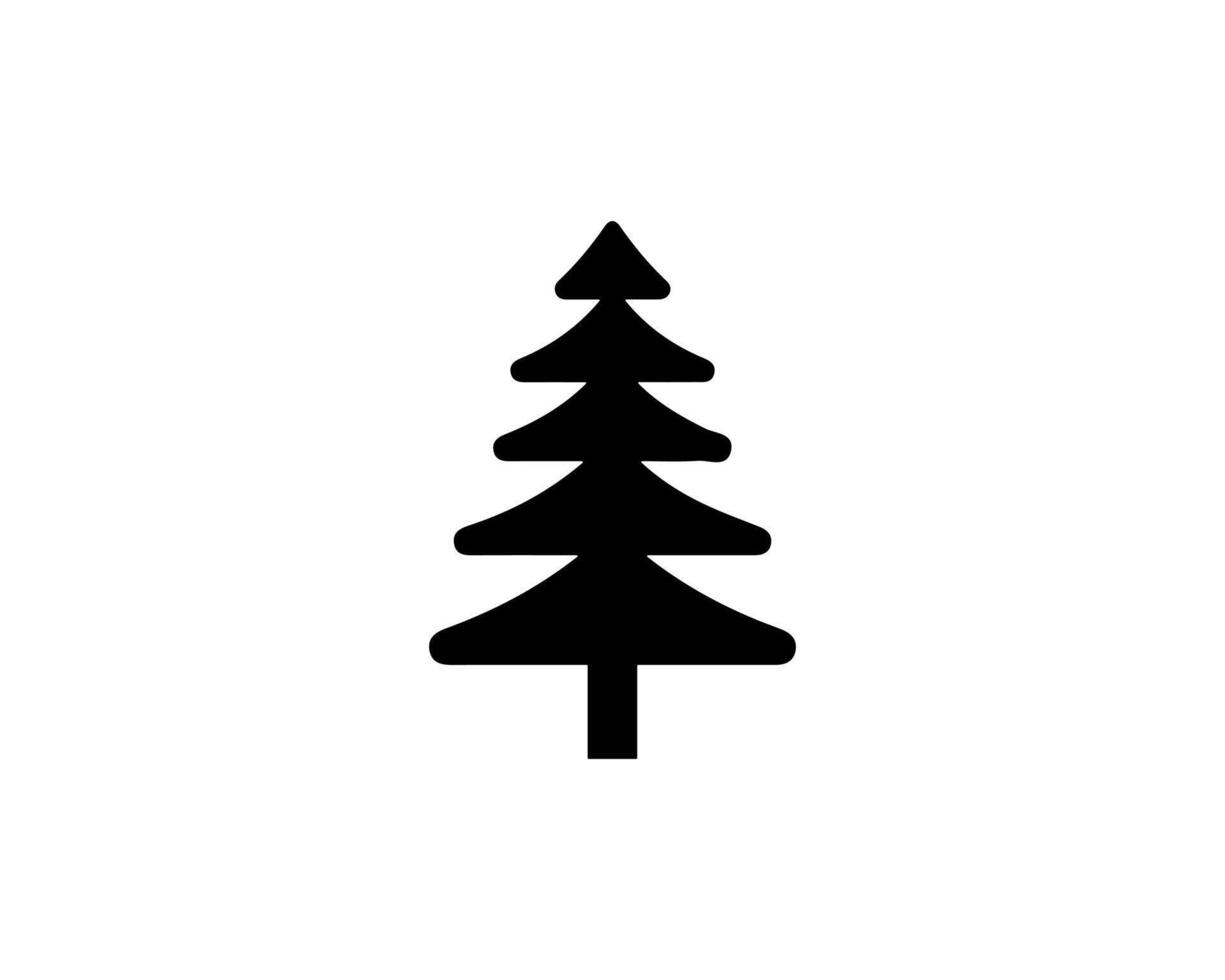 A black and white illustration of a pine tree vector