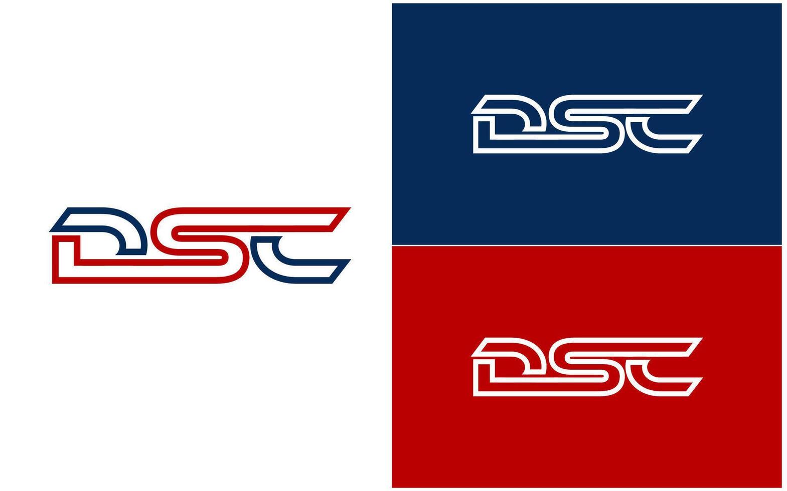 Initial DSC logo design template vector