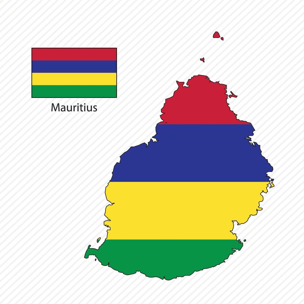 illustration withshape of Mauritius map with shape of Mauritius map. Volume shadow on the map vector