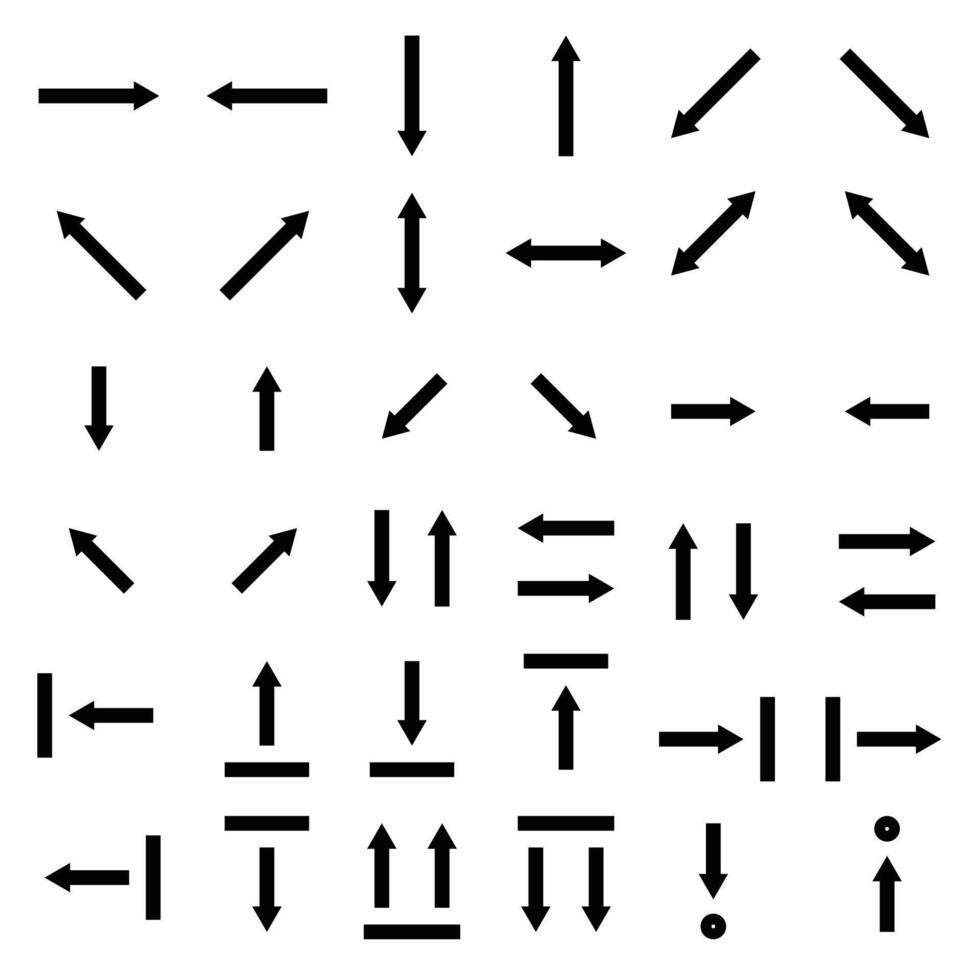 Directional arrows set. Arrow icon set. Arrows collection. vector
