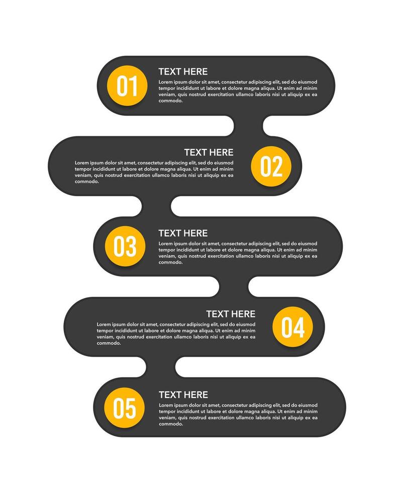 Vertical infographic 5 steps to success. Business presentation, Plan, Banner, Poster and Strategy. vector