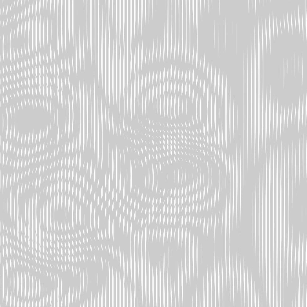 Moire pattern with distorted grid, lattice, mesh. Abstract gray and white background with optical illusion effect. Op art ripples texture. Deformed surface. Subtle decorative wallpaper vector
