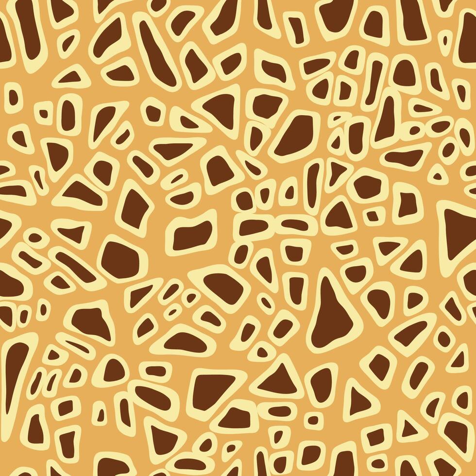 Giraffe texture. Seamless animal pattern. Imitation print of skin of giraffe. Brown spots on beige background vector