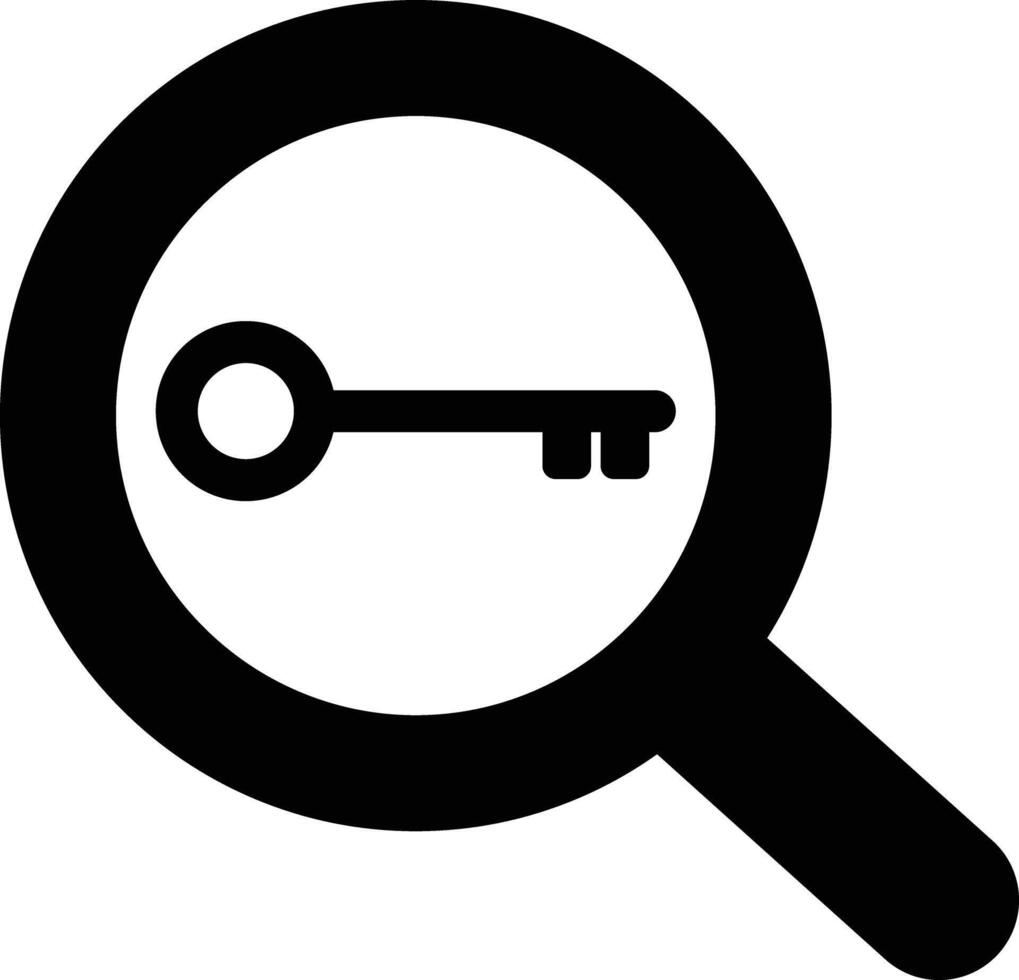 Key search icon isolated on white background . House key search icon . illustration vector