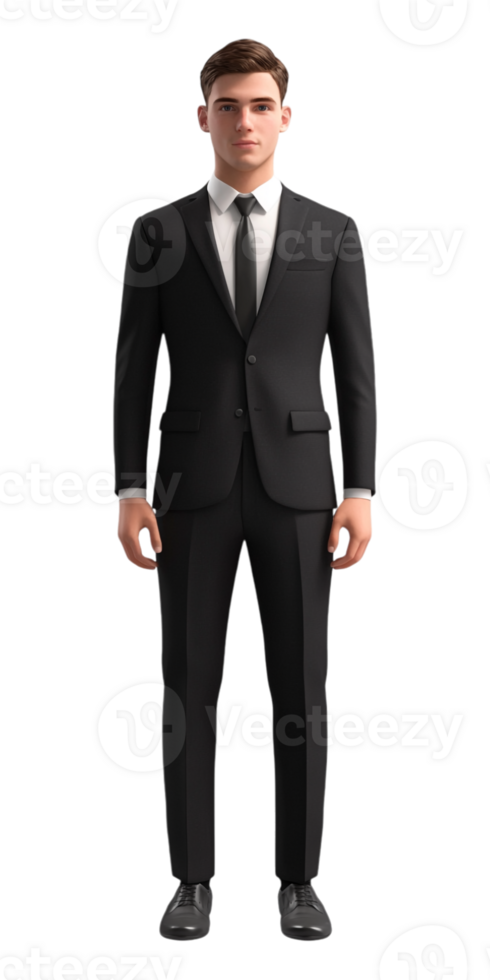 A man in a suit and tie standing up png