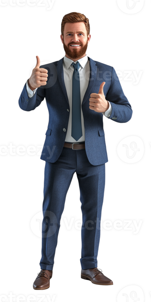 A man in a suit and tie giving a thumbs up png