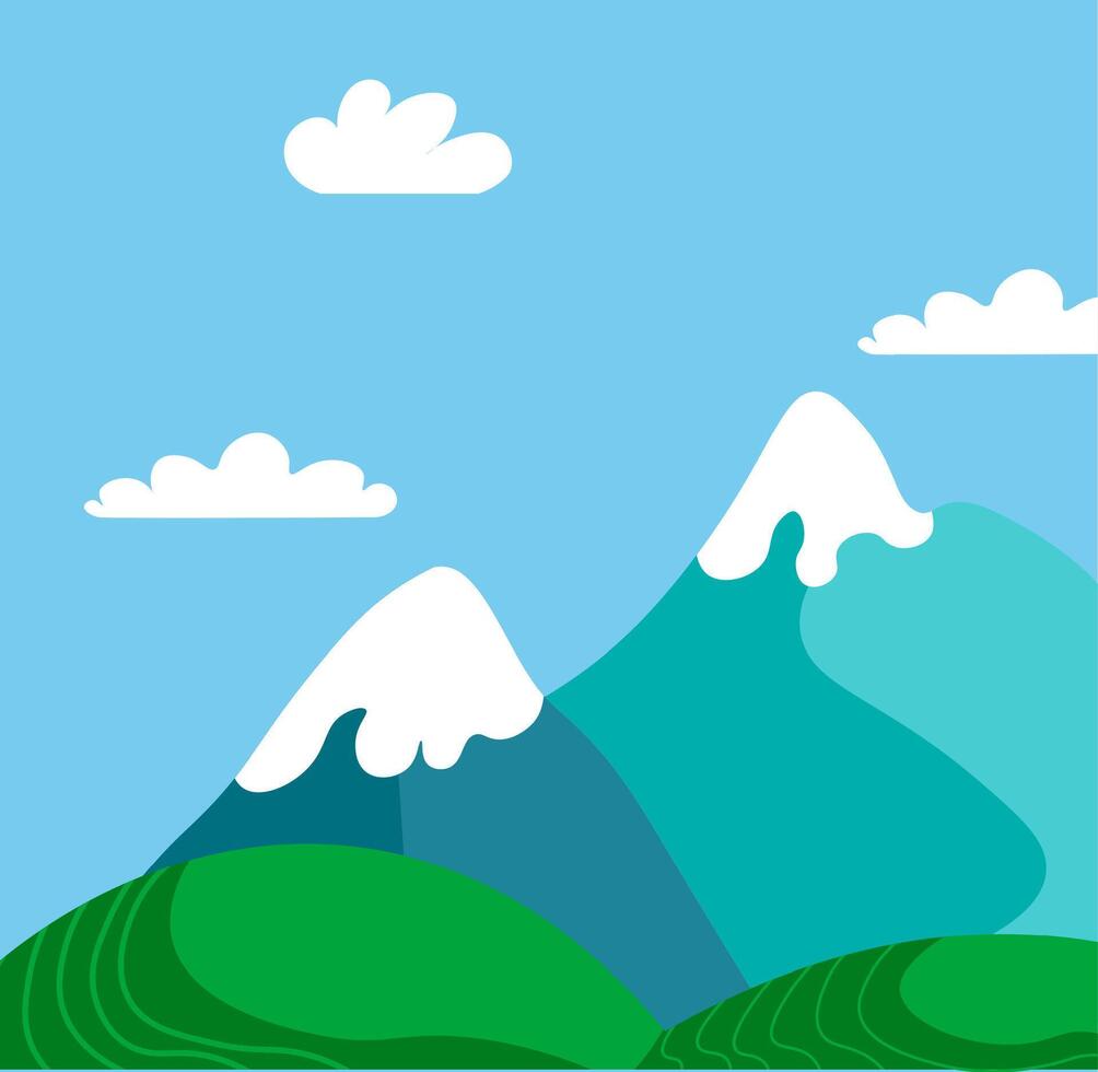 Snowy Mountain Peak Design vector