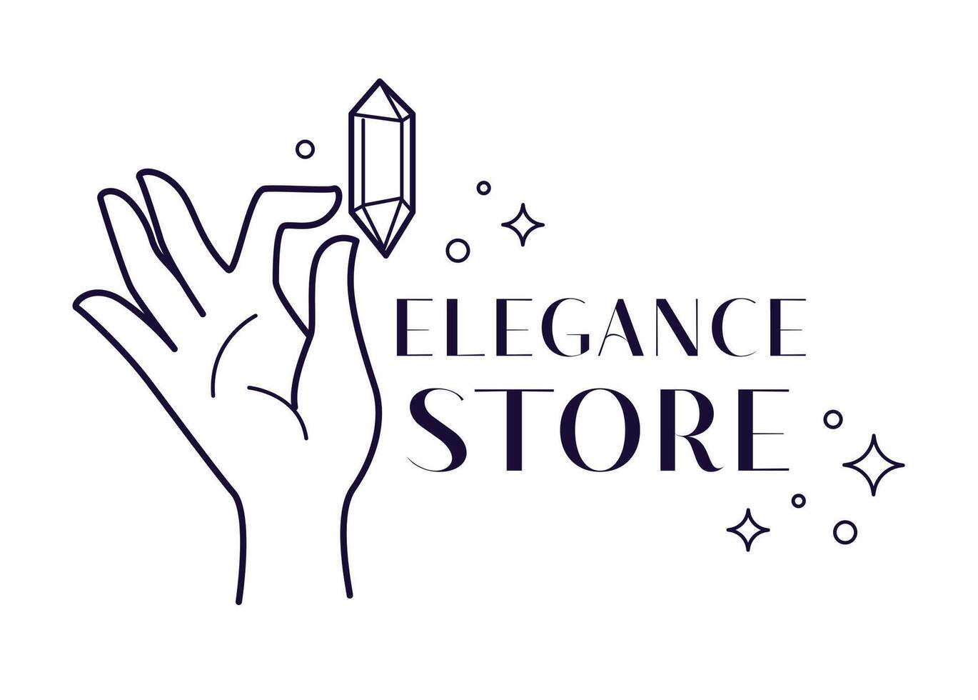 Luxurious Crescent Moon Botanical Logo vector