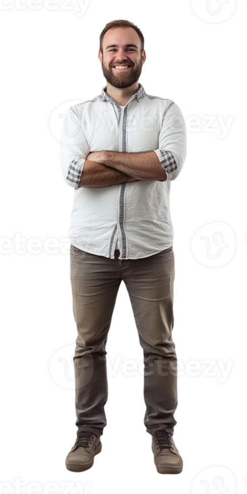 A man with a beard and a white shirt png