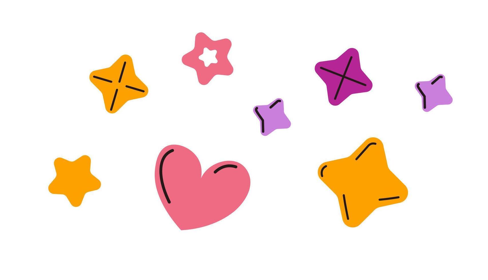 Vibrant Assorted Shapes Set vector